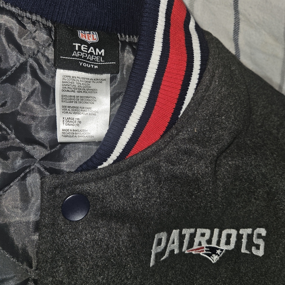 Team Apparel Patriots Youth Jacket - Navy and Red